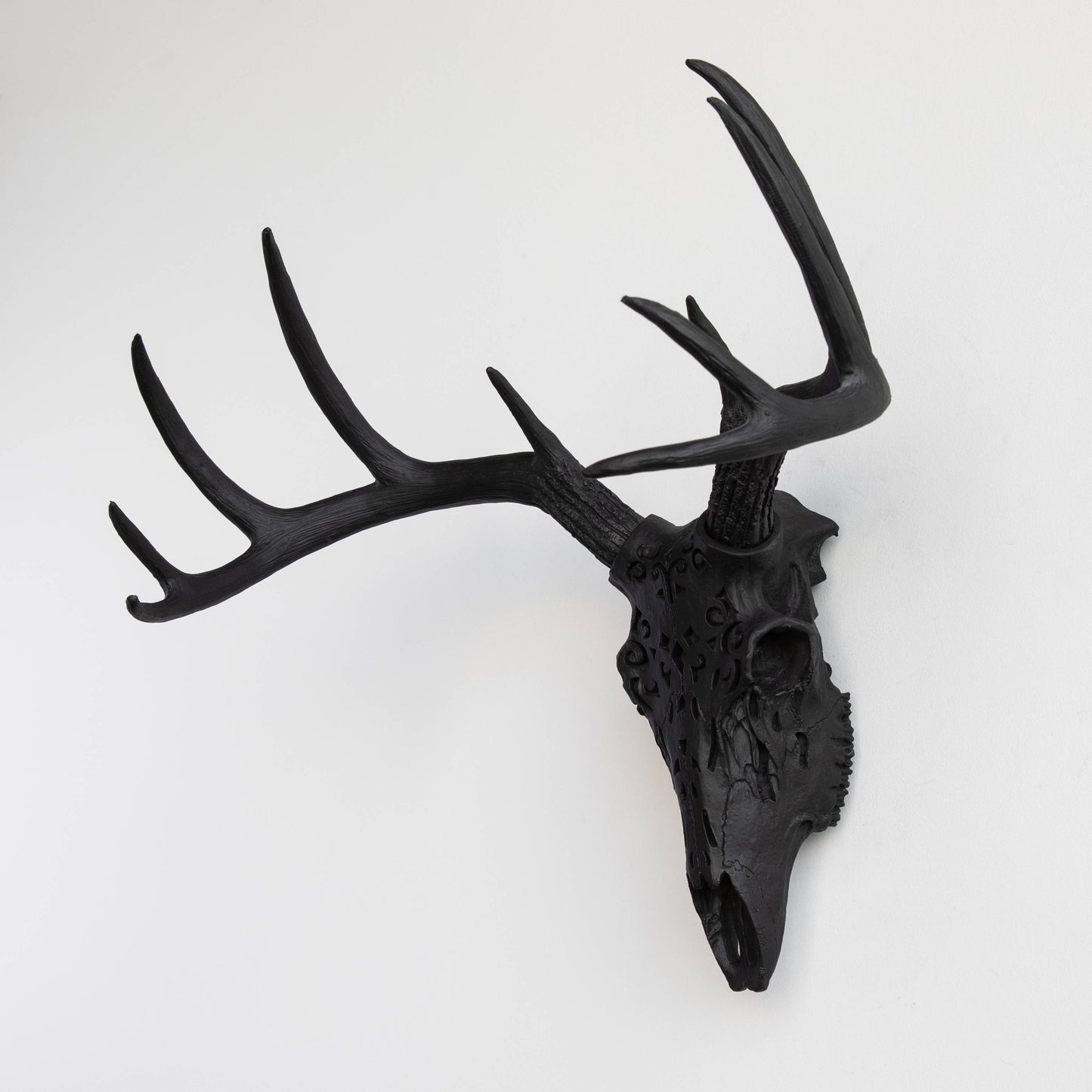 Decorative Carved Deer Skull Wall Mount