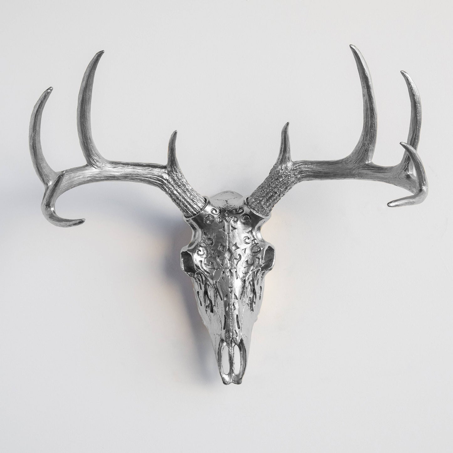 Decorative Carved Deer Skull Wall Mount