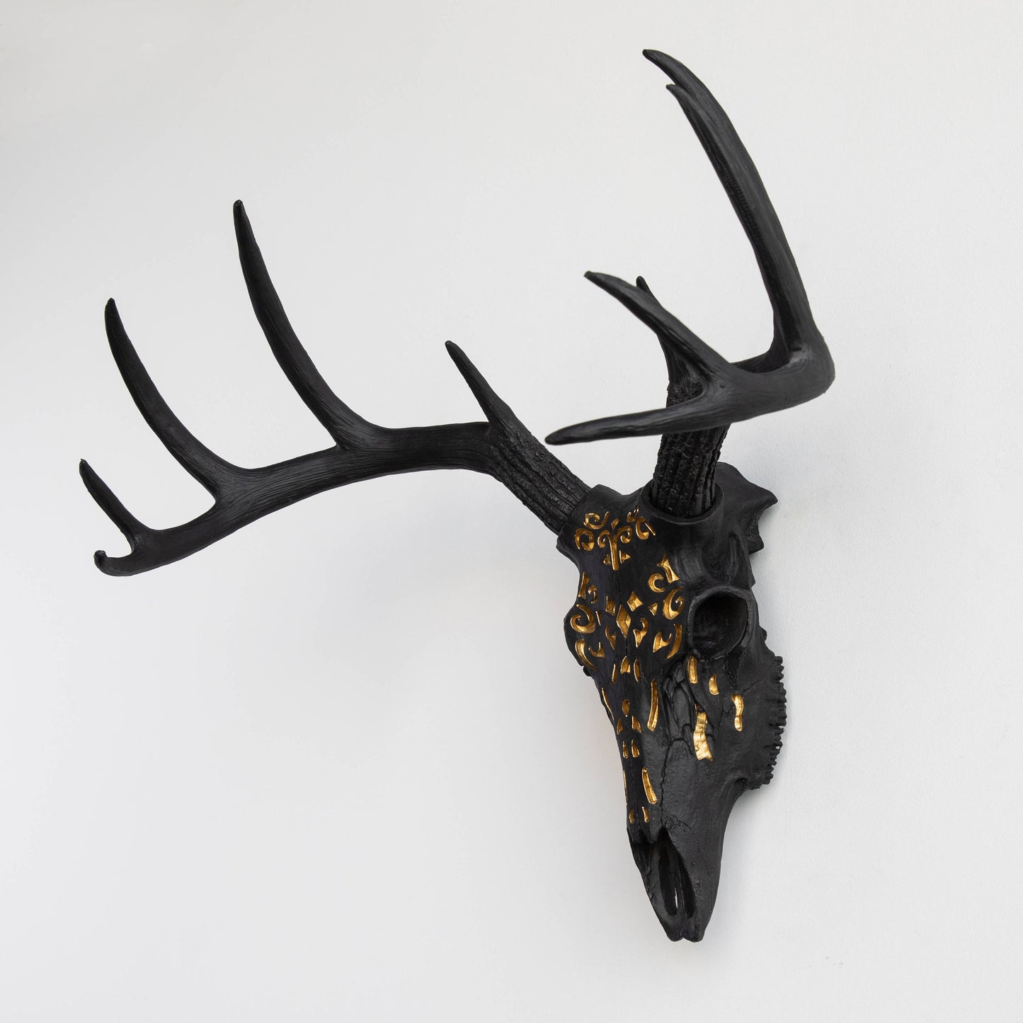 Decorative Carved Deer Skull Wall Mount