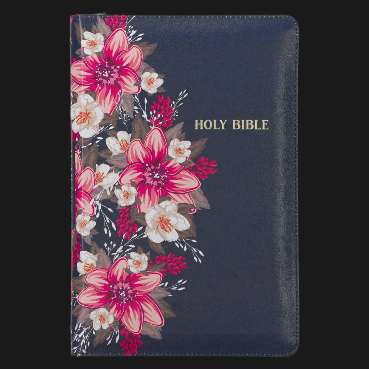 Floral Blue Faux Leather King James Version Deluxe Gift Bibl