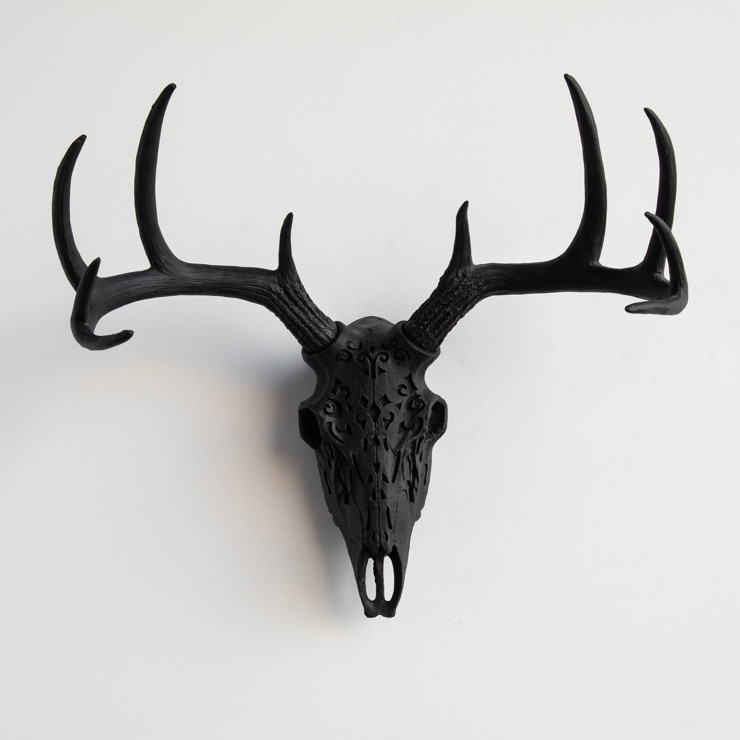 Decorative Carved Deer Skull Wall Mount