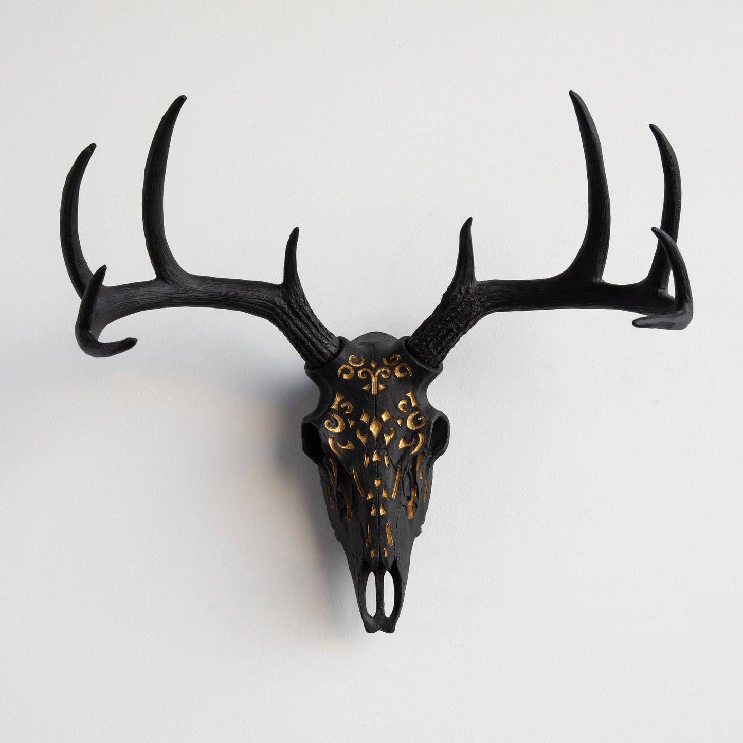 Decorative Carved Deer Skull Wall Mount