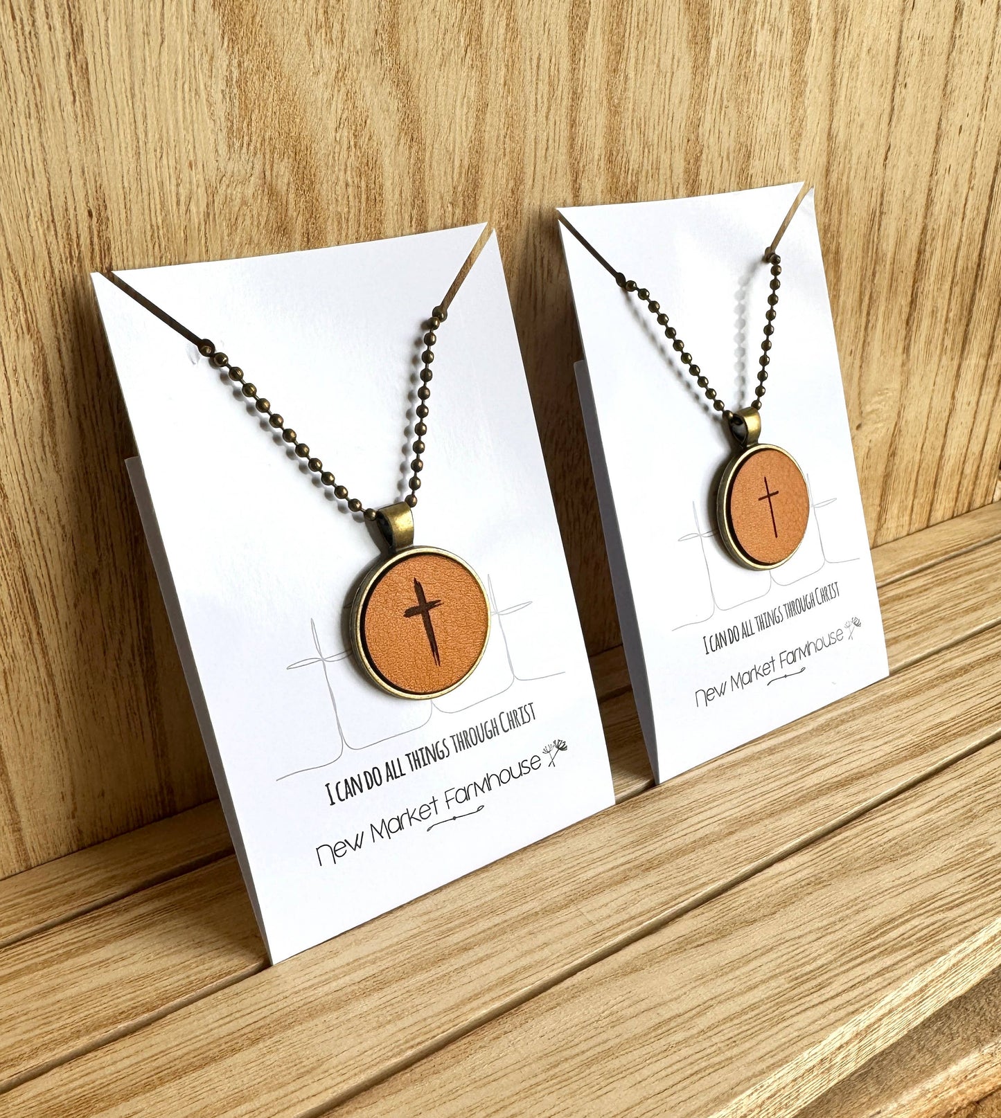 Cross Necklace - Leather Pendant Necklace