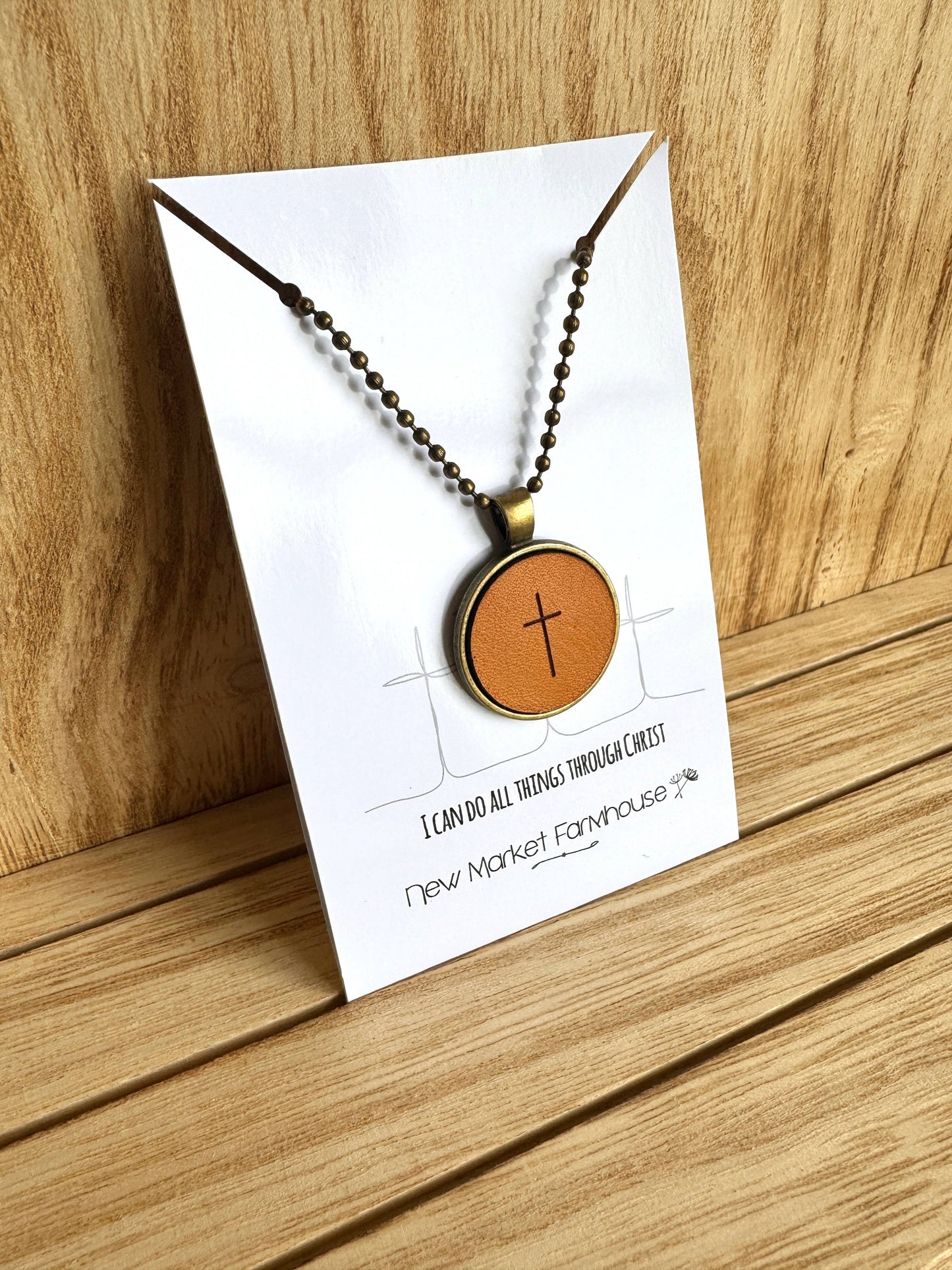 Cross Necklace - Leather Pendant Necklace