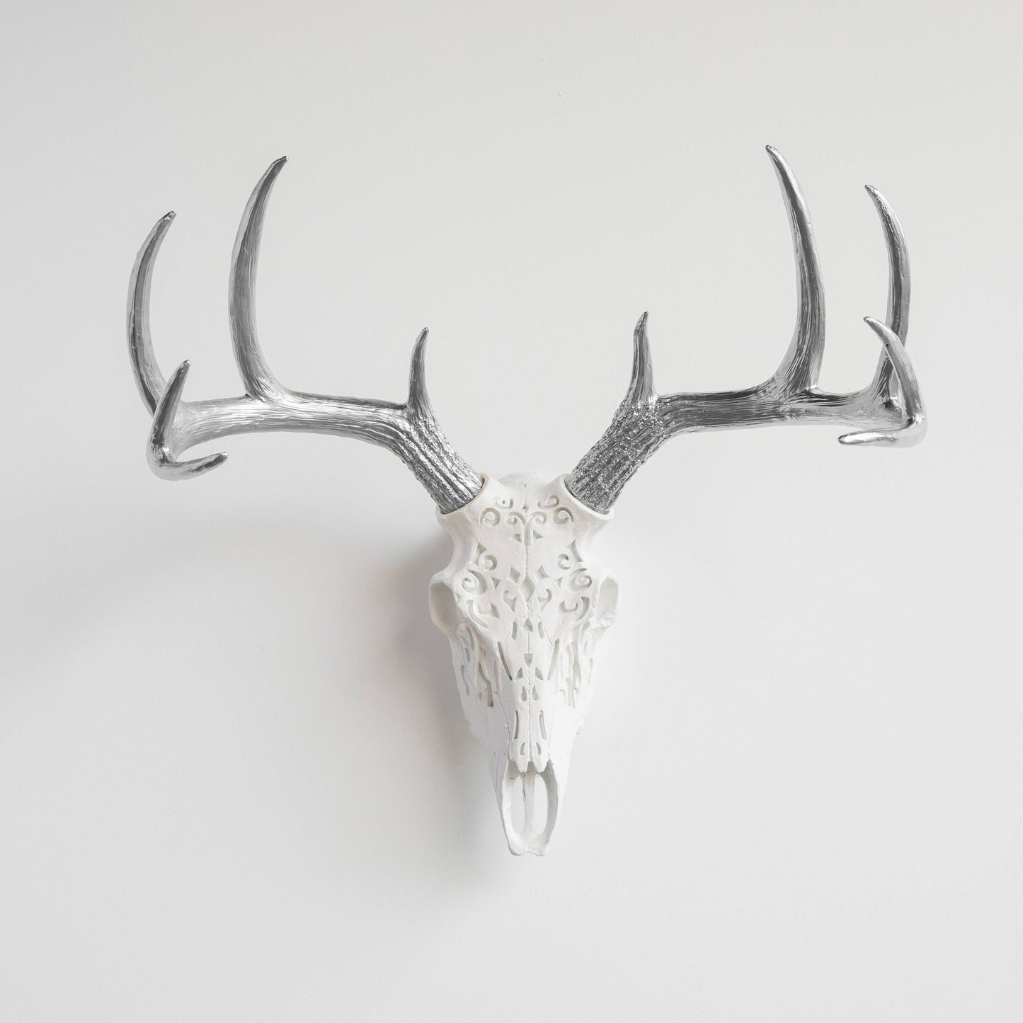 Decorative Carved Deer Skull Wall Mount