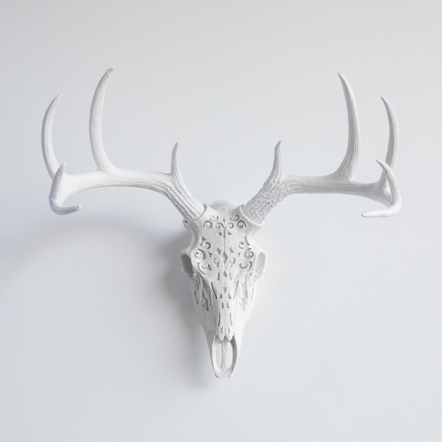 Decorative Carved Deer Skull Wall Mount