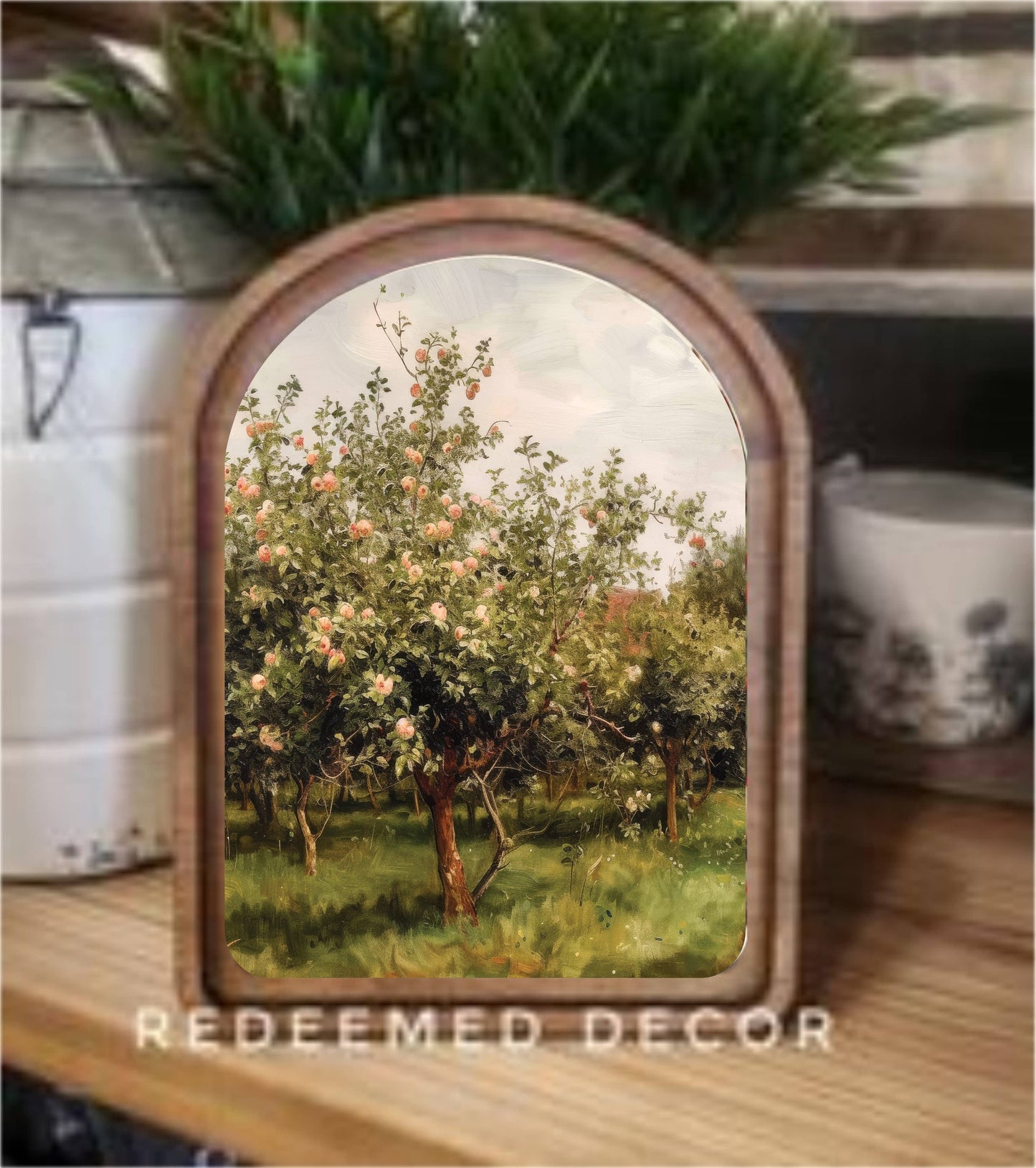 Arch Top Apple Orchard Framed Art