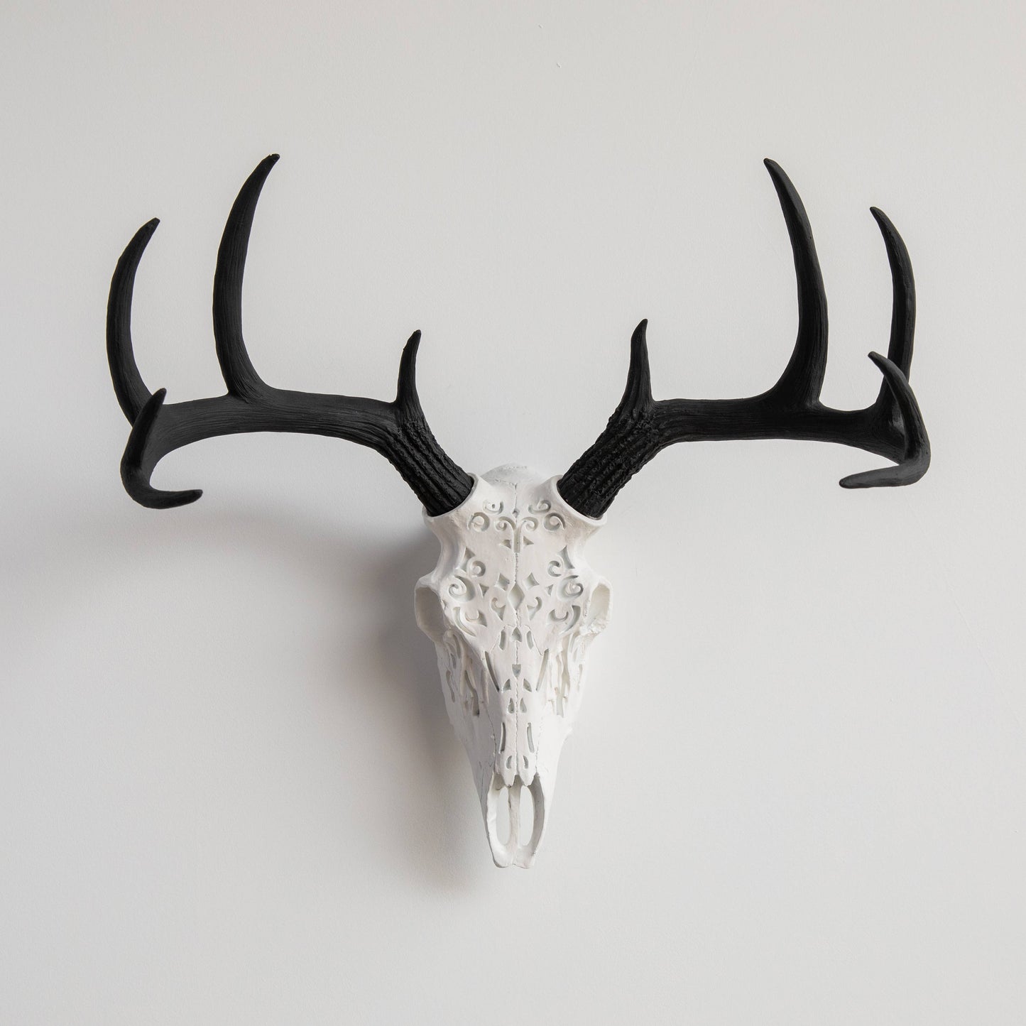 Decorative Carved Deer Skull Wall Mount