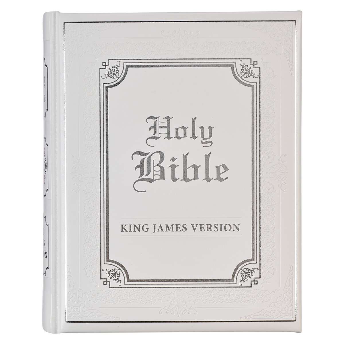 KJV Family Bible Faux Leather Padded HC, White