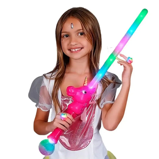 Light Up Multicolored Unicorn Sword with Prism Ball