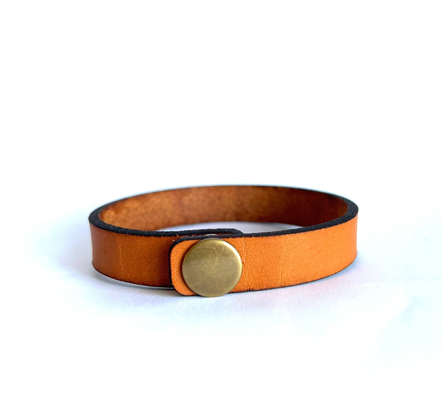 Cross Snap Bracelet - Engraved Leather Cuff