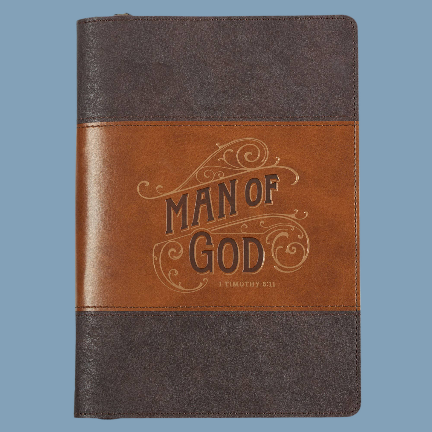 Journal Classic Zip Brown Two-tone Man of God 1 Tim. 6:11