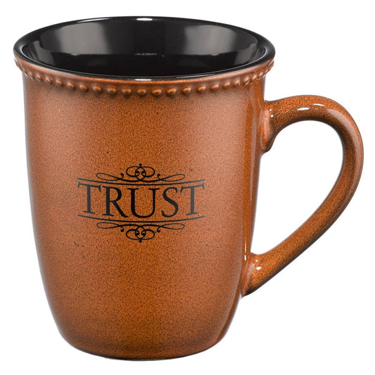 Mug Stoneware Brown/Black Trust Ps. 91:2