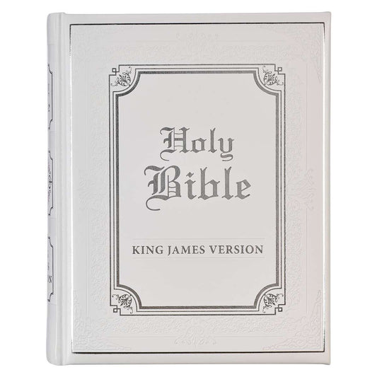 KJV Family Bible Faux Leather Padded HC, White