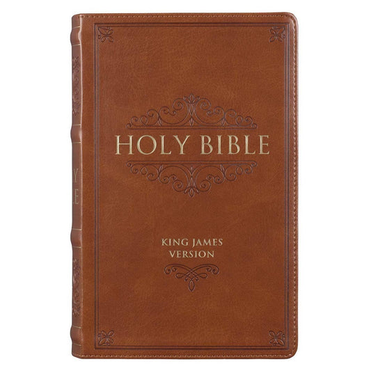 KJV Bible Giant Print Standard-size Faux Leather, Saddle Tan
